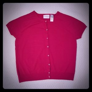Liz Claiborne Short Sleeve Hot Pink Button Up PXL